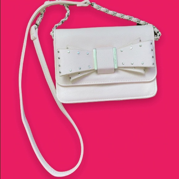 Betsey Johnson Light Pink Bow Shoulder Crossbody Bag Purse Wallet - Picture 1 of 17